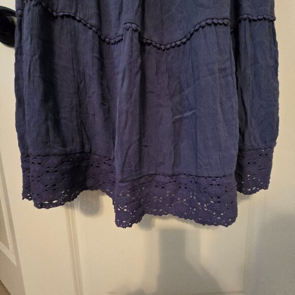 Motherhood Maternity Blue Sleeveless Tank Maxi Dress Small Flowy Button Gauze S - Picture 11 of 16